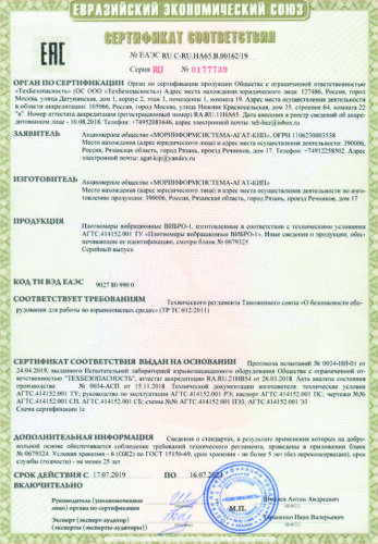 Сертификат соответствия_Плотномеры вибрационные ВИБРО-1